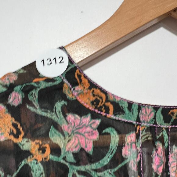 Free people Womens See it through Maxi Dress Long Sleeve Multicolor size M - Picture 10 of 10